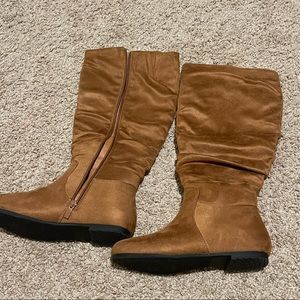 Suede calf boots - camel color size 8